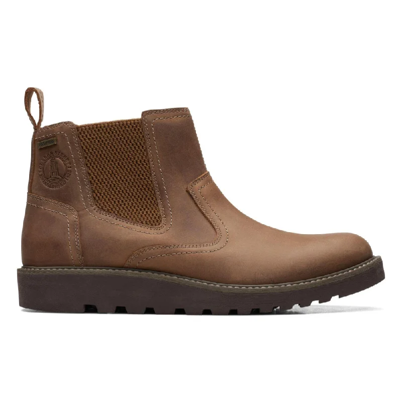 Men's Versatile Shoes Clarks Hinsdale Up Tan Leather Boot (Men's)
