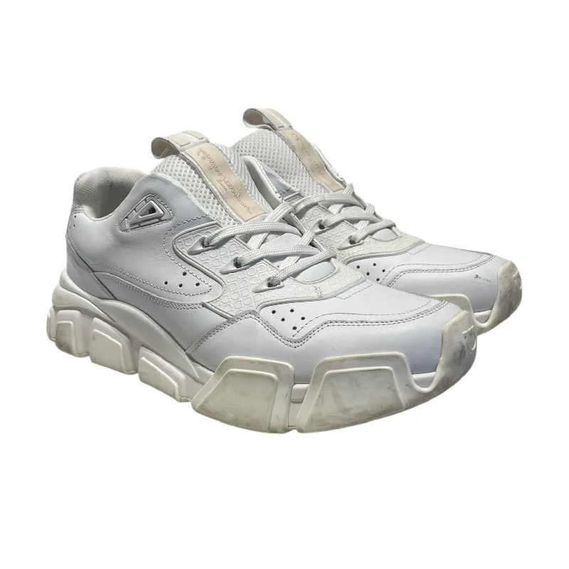 Men's Slip-Resistant Shoes Salvatore Ferragamo/Low-Sneakers/US 8/Leather/WHT/BOOSTER