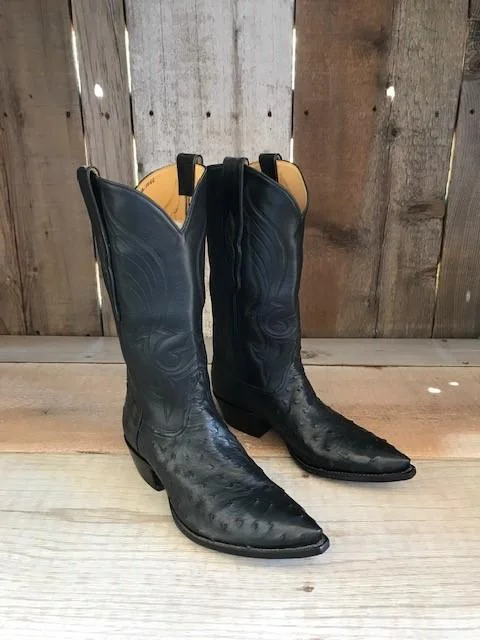 Fashion-Forward Shoes For Men Black Ostrich Tres Outlaws Men's Classic Boot 3726@