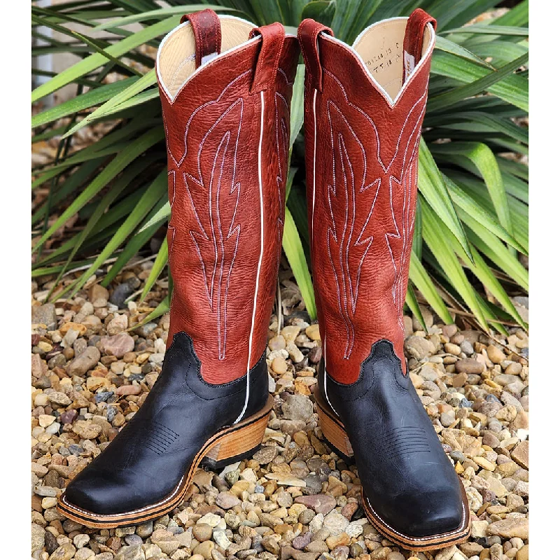 Men's Sporty Shoes Olathe Men's Black & Red Navajo Bison Boots