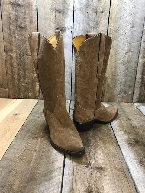 Men's Cozy Shoes Brown Suede All Over Stitch Men's Tres Outlaws Classic Boot 3398