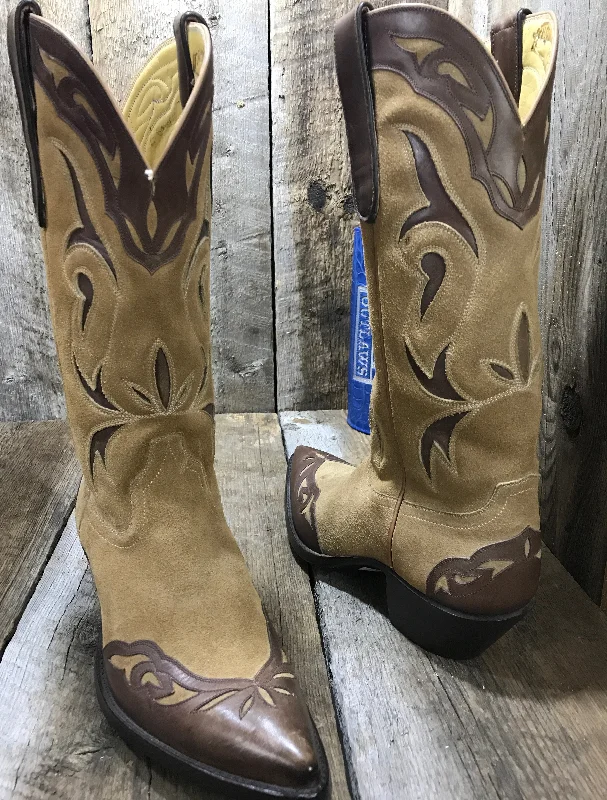 Elegant Shoes For Formal Events Tan Calf  & Suede Tres Outlaws Tall  Boot 3200*