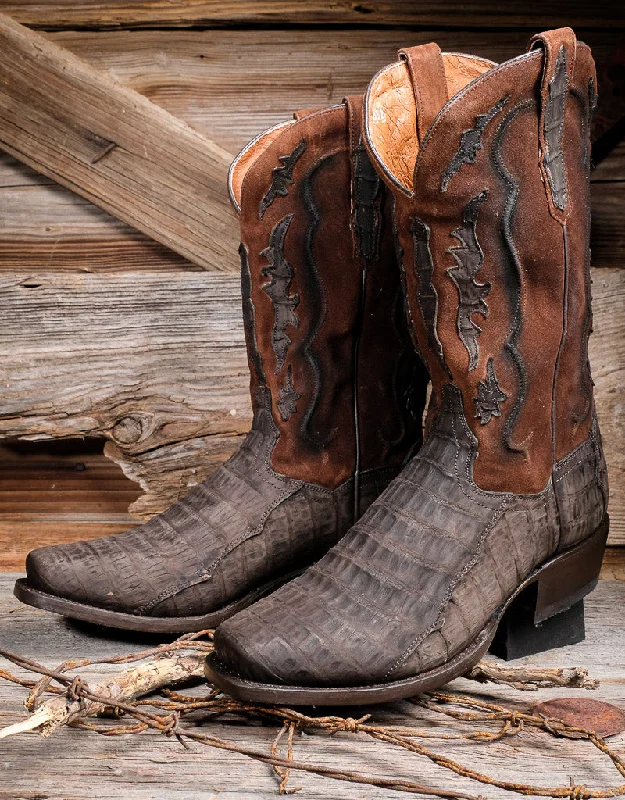 Men's Handcrafted Shoes Men's Stalker Caiman Narrow Square Toe Western Boot DP3089