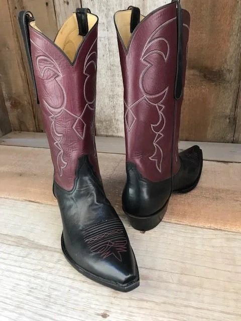 Men's Stylish Shoes Burgundy & Black Tres Outlaws Men's Classic Boot 4240@
