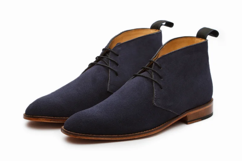 Men's Waterproof Shoes Chukka Boot - Navy Suede