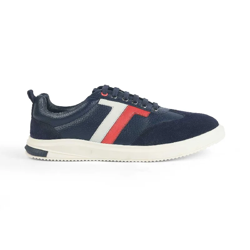 Men's Fashionable Shoes Tresmode Vorsa Blue Men's Suede Leather Sneakers