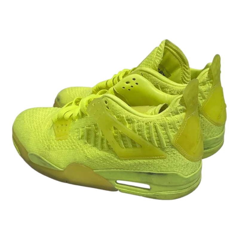 Men's Comfortable Shoes NIKE/Low-Sneakers/US 8/Yellow/AIR JORDAN 4 RETRO FLYKNIT/AQ3559-700