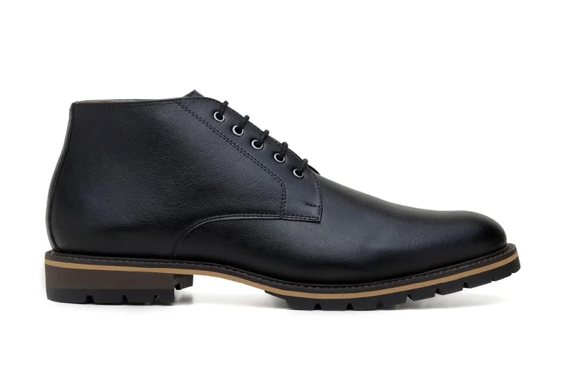 Men's Supportive Boots 'Roger' vegan men's lace-up boots by Ahimsa - black