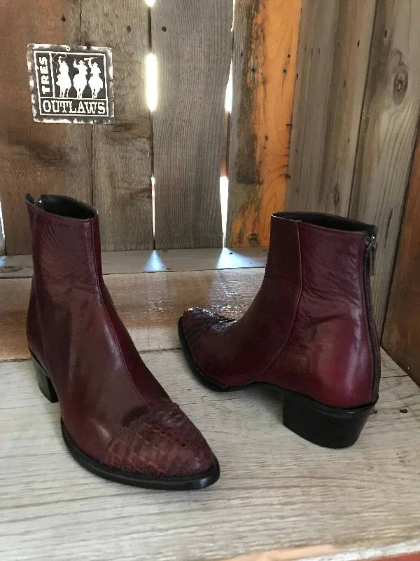 Men's Elegant Shoes Burgundy Domingo Goat Tres Outlaws Men's Classic Boots  3301