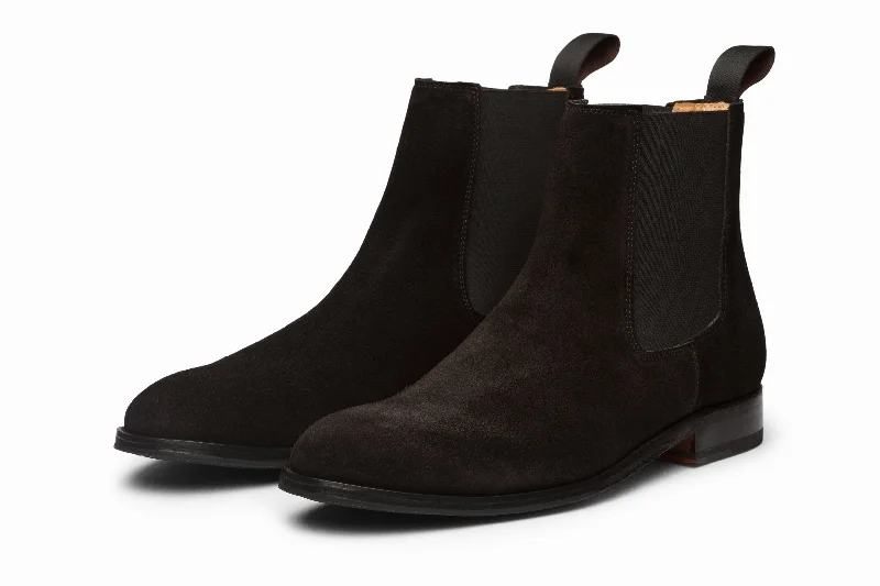 Men's Supportive Boots Chelsea Boot - Black Suede