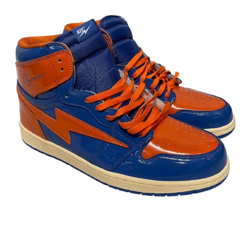 Men's Waterproof Shoes Air Kiy/Hi-Sneakers/US 13/Leather/ORN/Reves Paris 85 Blue / Orange