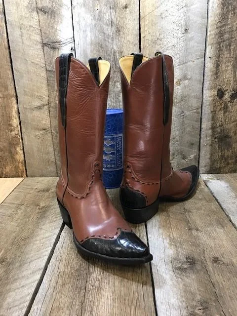 Men's Modern Boots Buffalo Brown & Black Gator Tres Outlaws Men's Classic Boot 4008* Men's Modern Boots Buffalo Brown & Black Gator Tres Outlaws Men's Classic Boot 4008*