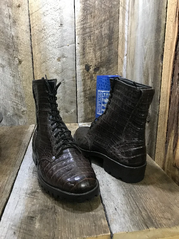 Men's Slip-Resistant Boots Wild Alligator Belly  Combat Tres Outlaws  Boot 4600