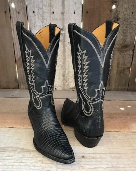 Men's Elegant Boots Black Lizard Tres Outlaws Men's Classic Boot 3707 @