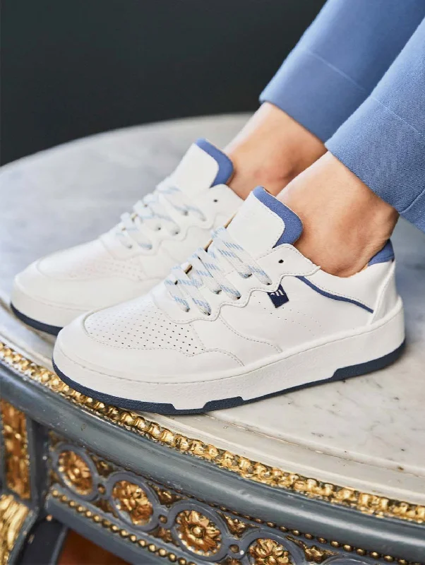 Men's High-Quality Boots Vestige Unisex Recycled Vegan Sneakers | White & Denim