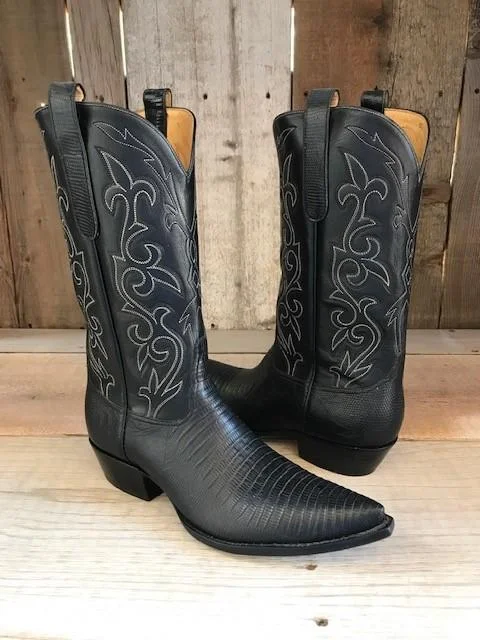 Men's Cozy Boots Black Lizard Tres Outlaws Men's Classic Boot 4133@