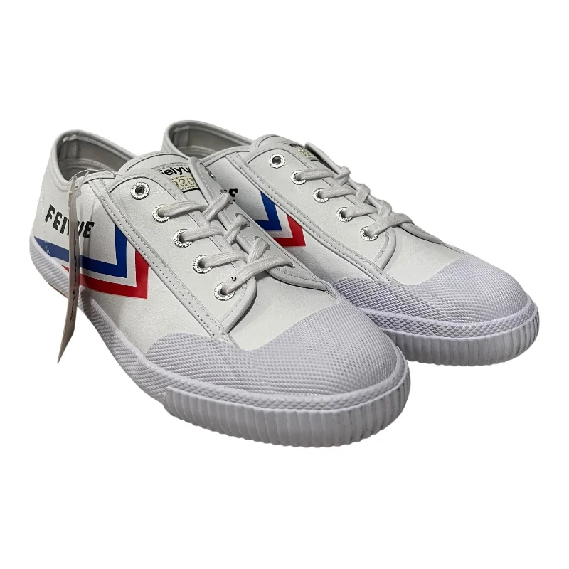 Men's Shock-Resistant Boots Feiyue/Low-Sneakers/US 10/Leather/WHT/