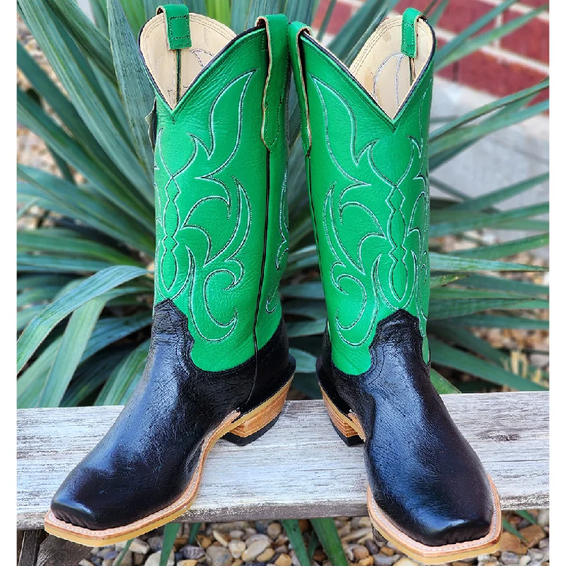 High-Quality Shoes Fenoglio Black Smooth Ostrich Boots