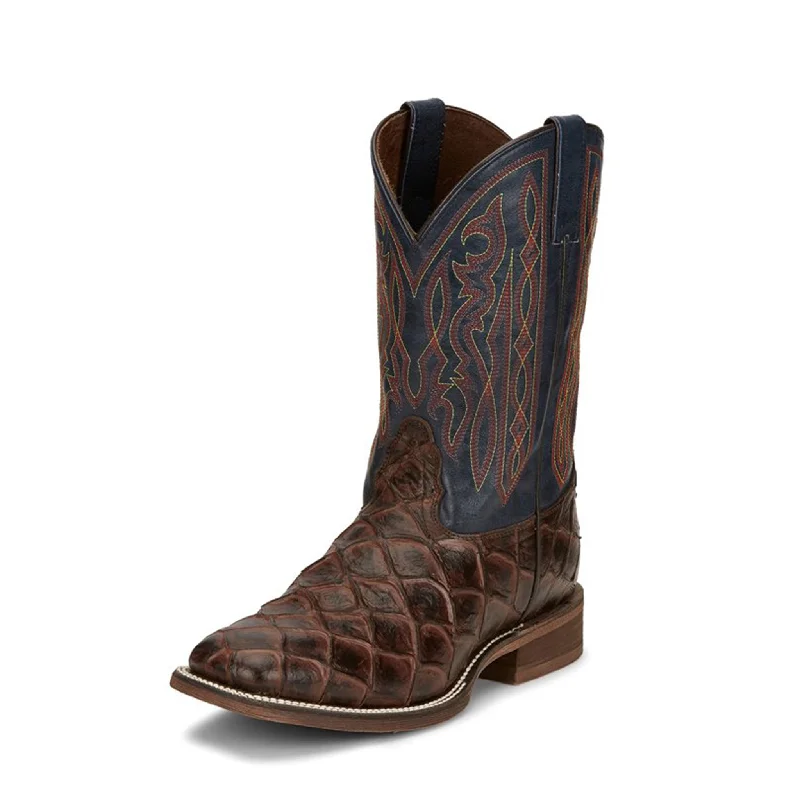 Men's Anti-Slip Shoes Nocona Men's Chocolate Pirarucu Print Boots