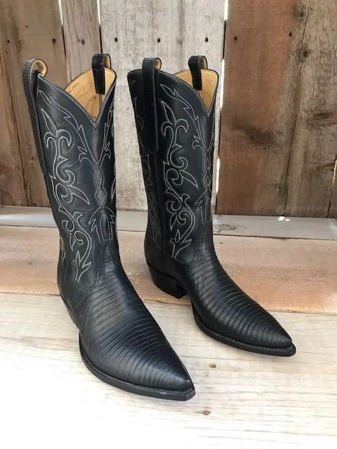 Men's Flexible Boots Black Lizard Tres Outlaws Men's Classic Boot 3846@