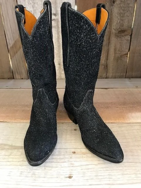 Men's Cozy Boots Black Speckle Suede  Tres Outlaws Men's Tall Boot 3623@