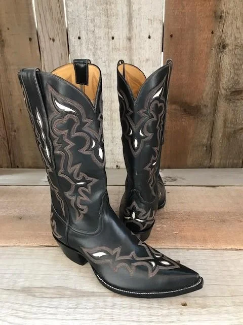 Men's All-Season Shoes Spanish Calf Black & Inlay Tres Outlaws Men's Classic Boot 3797@