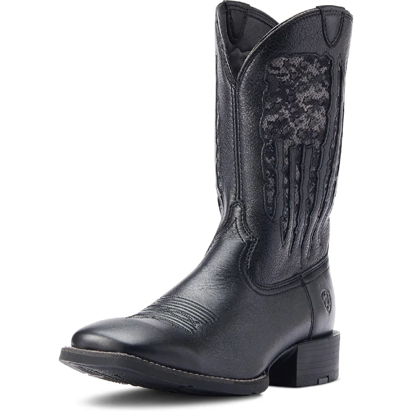 Men's Ergonomic Boots Ariat Men's Black Sport My Country VentTEK Western Boot