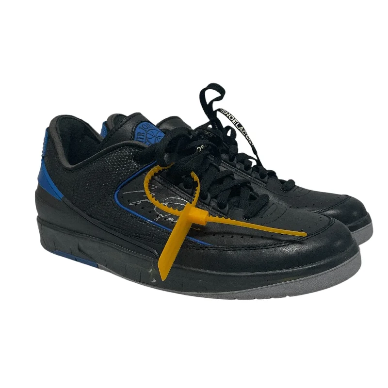 Men's Eco-Friendly Shoes Jordan/OFF-WHITE/Low-Sneakers/US 12/Cotton/BLK/blk and blue yellow tags