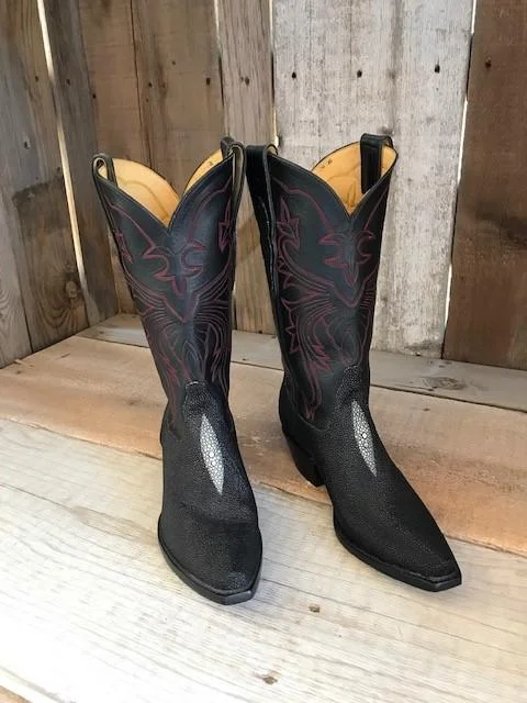 Men's Fashionable Shoes Black Stingray & Goat Tres Outlaws Men's Classic Boot 3370@ Men's Fashionable Shoes Black Stingray & Goat Tres Outlaws Men's Classic Boot 3370@