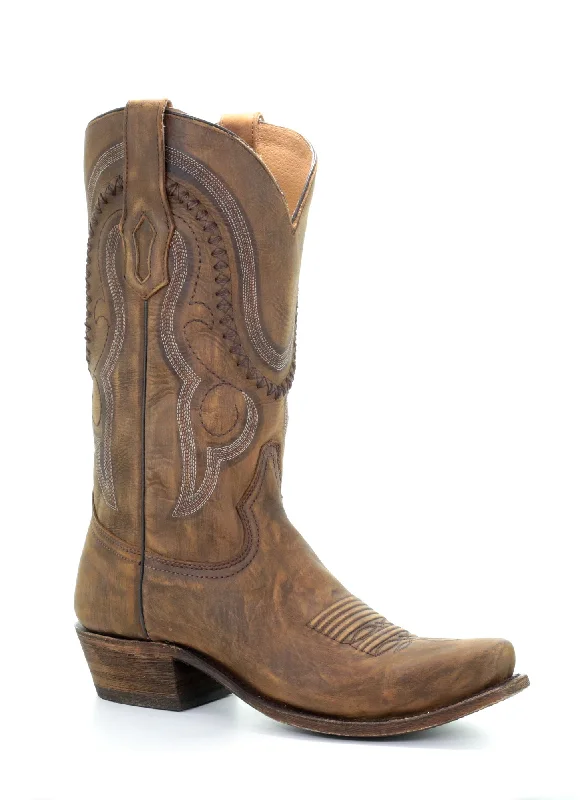 Corral Mens Gold Cowhide Leather Cowboy Boots