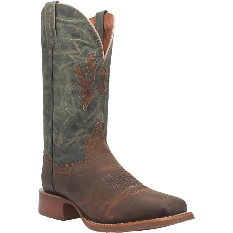 Dan Post Mens Jacob Tan/Turquoise Leather Cowboy Boots