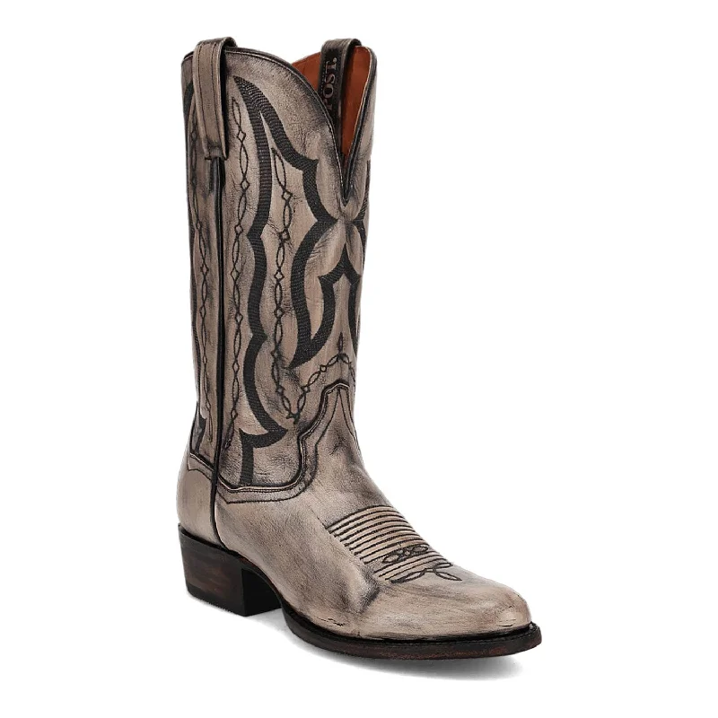 Dan Post Mens West Grey Leather Cowboy Boots