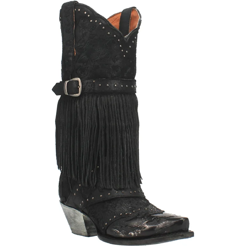 Dan Post Womens Black Cowboy Boots Leather Snip Toe