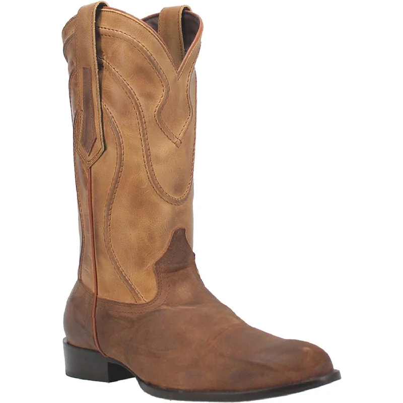 Dingo Mens Whiskey River Cowboy Boots Leather Natural