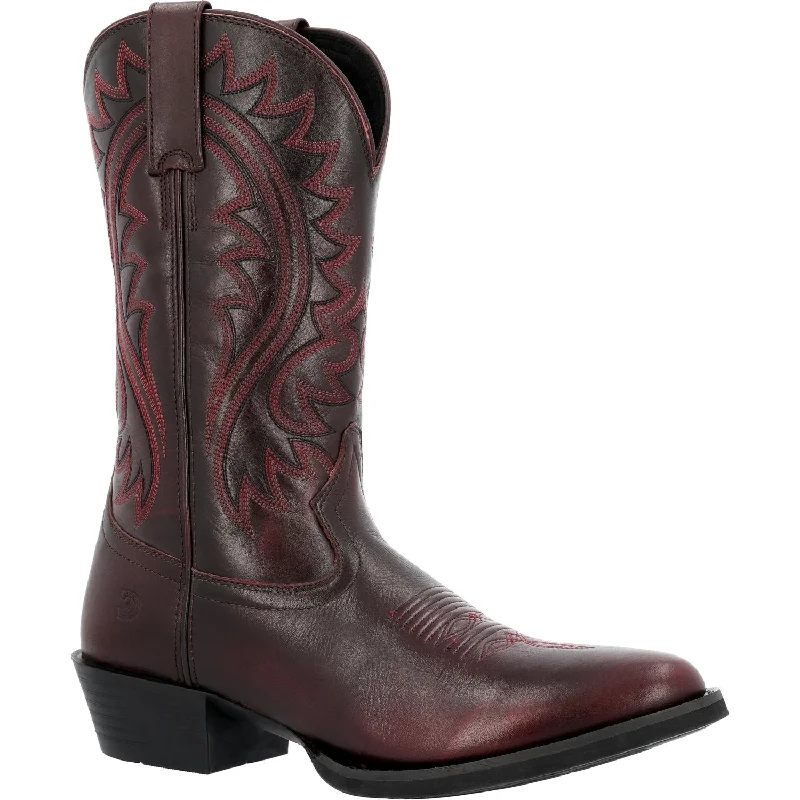 Durango Mens Shyloh Western Burgundy Leather Cowboy Boots