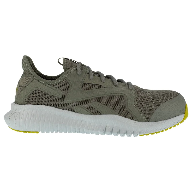 Reebok Mens Lime/Grey Textile Work Shoes Flexagon Athletic CT EH