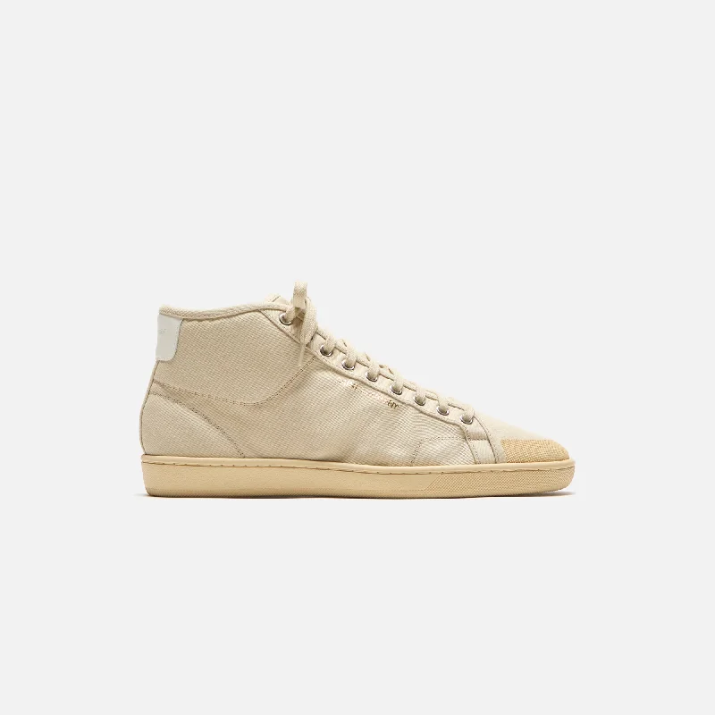 Saint Laurent SL39 Mid Top Sneaker - Beige