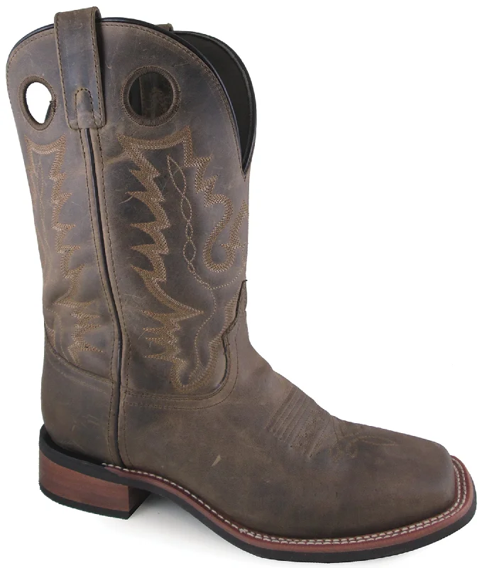 Smoky Mountain Mens Duke Brown Distress Leather Cowboy Boots