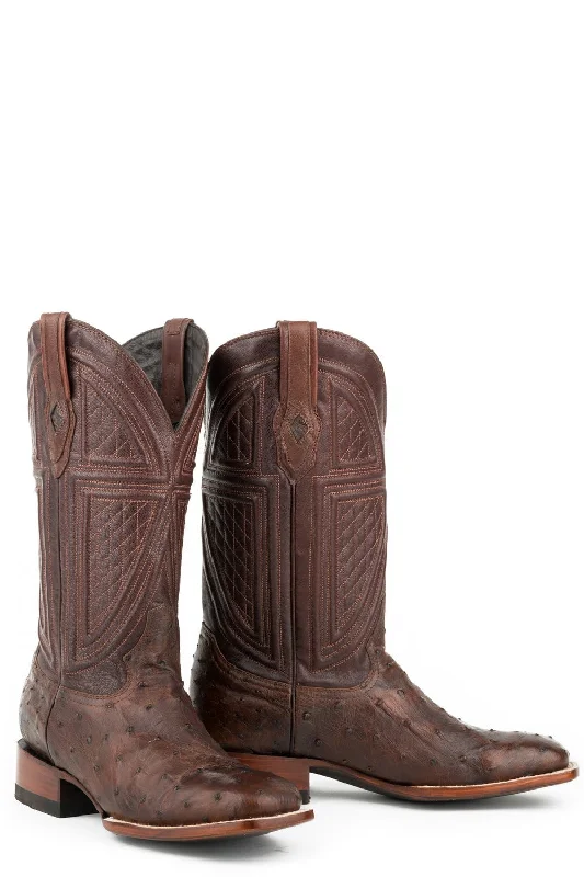 Stetson Mens Tobacco Ostrich Jackson 13In Cowboy Boots