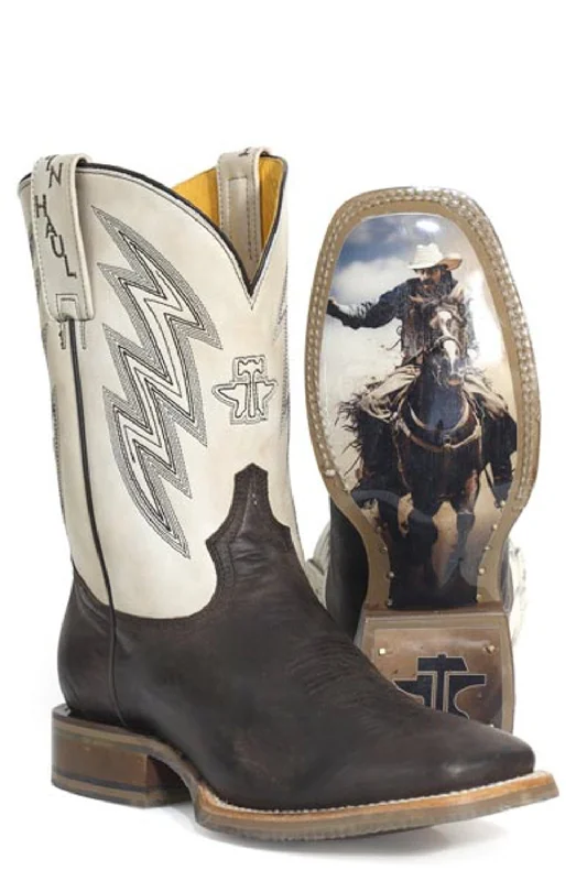 Tin Haul Mens Thunderbolt Power Brown Leather Cowboy Boots